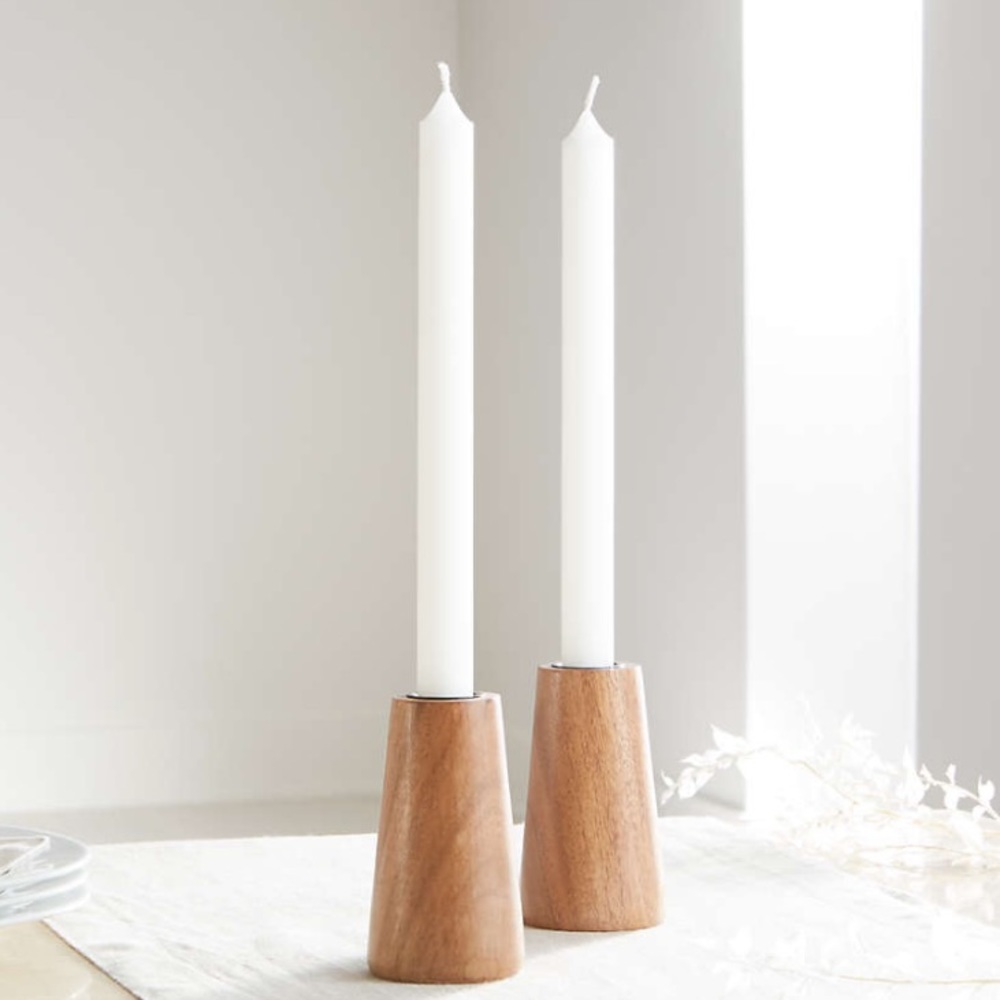 Crate&barrel Wood Taper Candle Holders - Picture 13 of 15